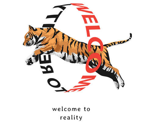 卡通老虎手绘老虎3D英文字母图案跳跃老虎