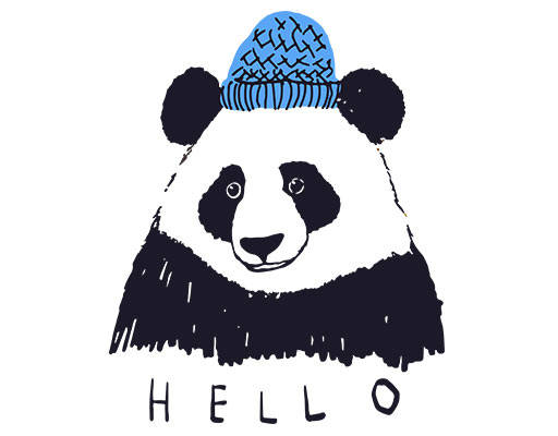 卡通熊猫手绘卡通动物头像熊猫头像涂鸦熊猫