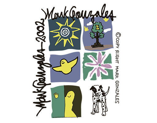 卡通英文字母图案树木花朵方形图案斑点狗