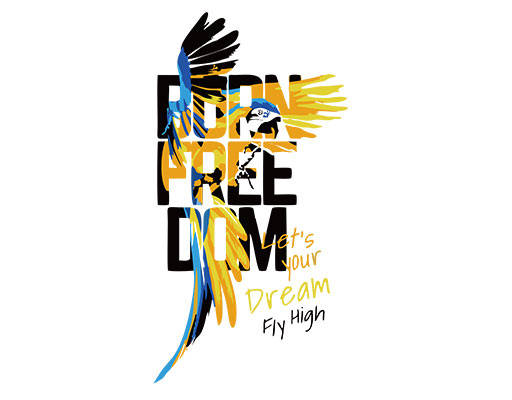 卡通鸟图案手绘卡通动物鹦鹉图案卡通英文字母