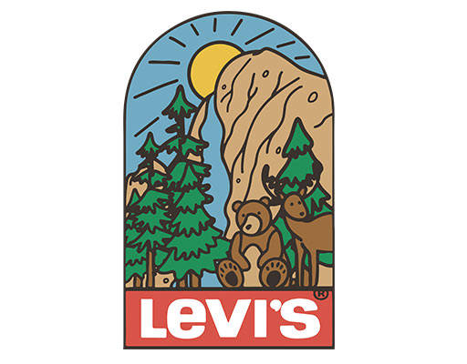 卡通动物风景图案卡通小熊小鹿