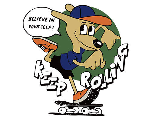 手绘卡通动物奔跑卡通动物手写英文字母滑板卡通