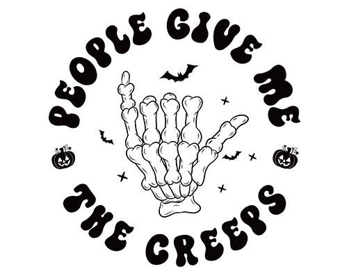 卡通骷髅手指手写英文字母卡通南瓜简约文字图案