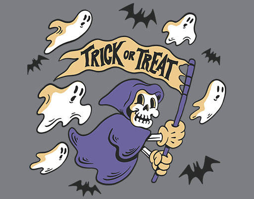 卡通死神图案简笔卡通人物涂鸦卡通骷髅头