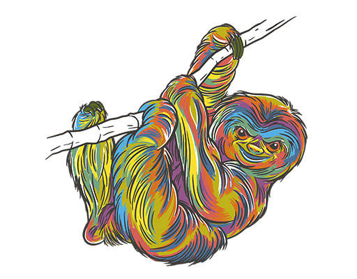 卡通树赖彩色树赖简笔卡通动物手绘树赖