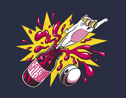 卡通猫咪图案手绘卡通动物卡通瓶子简笔卡通番茄酱