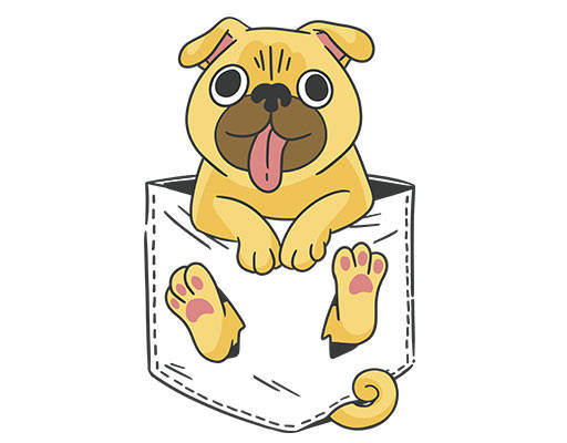 卡通小狗图案口袋小狗可爱卡通动物简笔卡通狗