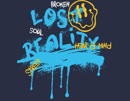 涂鸦英文字母图案喷溅英文字母微笑表情图案