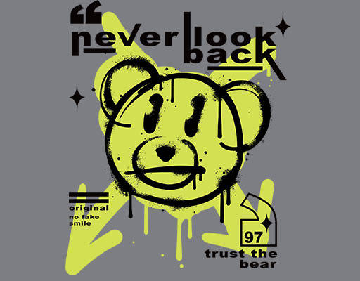 涂鸦小熊头像手绘小熊头像叉图案箭头图案手绘卡通熊