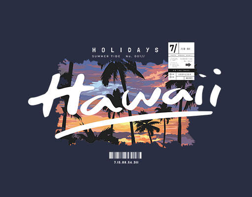 手写英文字母椰子树图案风景图案天空简约英文字母