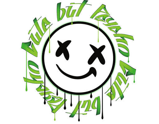 涂鸦英文字母图案微笑表情图案喷溅英文字母