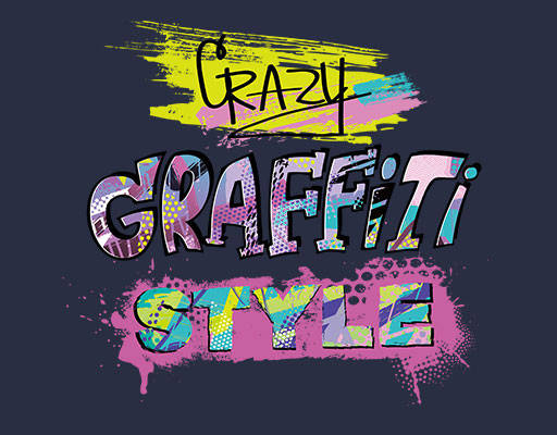 涂鸦英文字母图案彩色英文字母笔刷图案喷溅英文字母