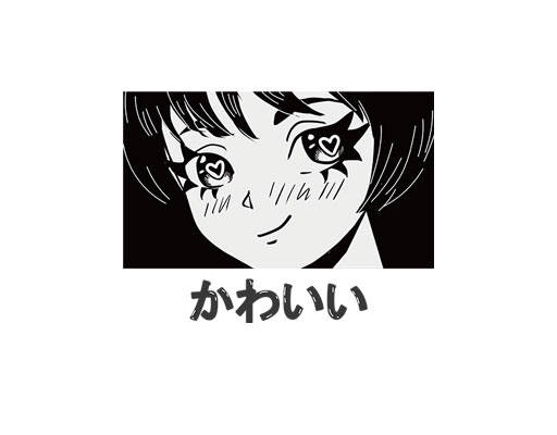 卡通人物头像女孩头像简笔卡通女孩日文图案