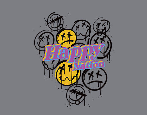 涂鸦表情图案微笑表情难过表情矢量喷溅图案卡通英文字母