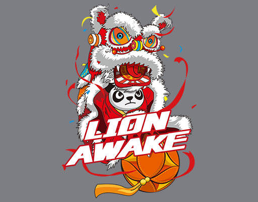 卡通狮子手绘卡通动物卡通熊猫图案舞狮图案