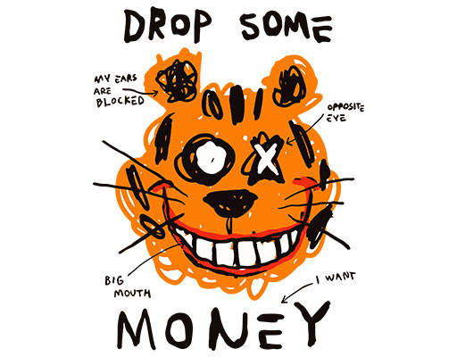 卡通老虎头像手绘卡通手写英文字母涂鸦卡通动物头像