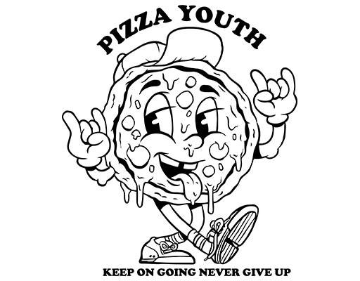 卡通食物图案披萨图案可爱卡通食物涂鸦卡通