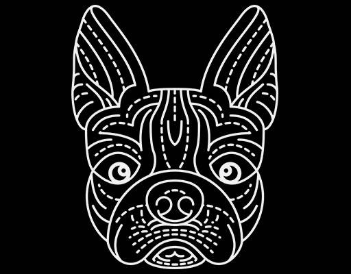 卡通小狗头像手绘卡通动物哈巴狗线条