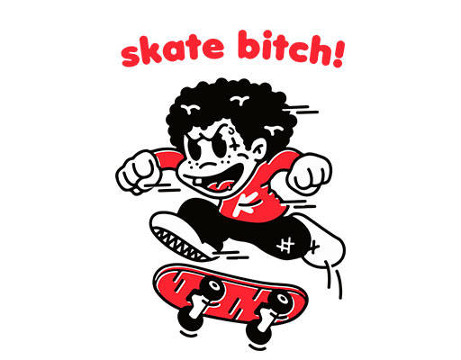 卡通男孩图案滑板男孩手绘卡通人物手写英文字母图案