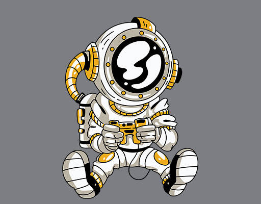 卡通宇航员图案手绘卡通人物卡通机器人图案