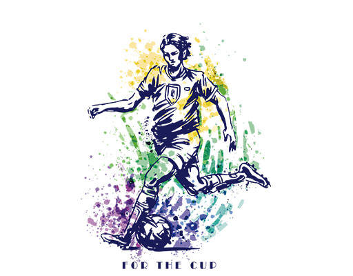 卡通人物图案踢足球人物图案喷溅图案涂鸦男孩水彩男孩