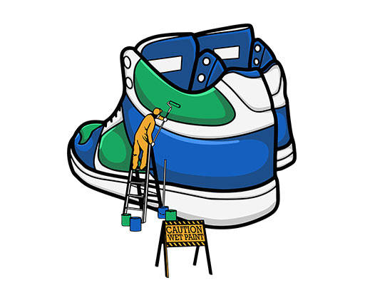 卡通鞋子图案油漆鞋子卡通人物图案简笔卡通高帮鞋子