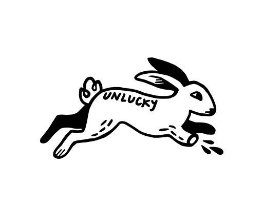 卡通兔子图案手绘卡通动物奔跑的兔子