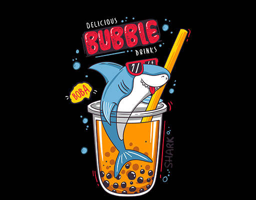 卡通鲨鱼图案手绘鱼卡通饮料杯子奶茶杯
