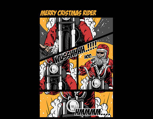 卡通人物图案圣诞老人图案骑摩托圣诞老人手写英文字母