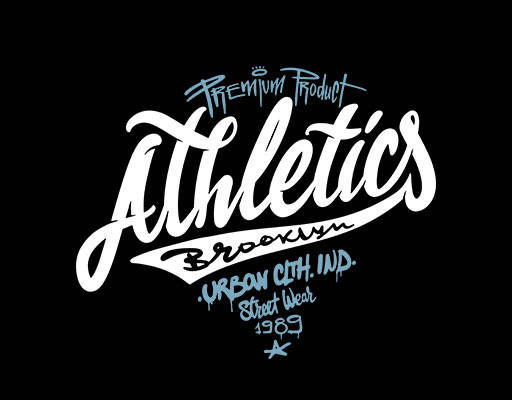 手写英文字母图案简约英文字母athletics英文字母