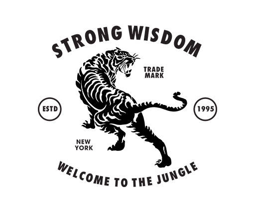 卡通老虎图案老虎剪影手绘卡通动物英文字母图案