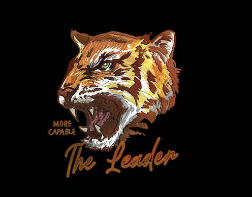 卡通老虎头像老虎绣花图案立体老虎头像