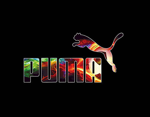 卡通豹子剪影图案彩色豹子彪马图案puma