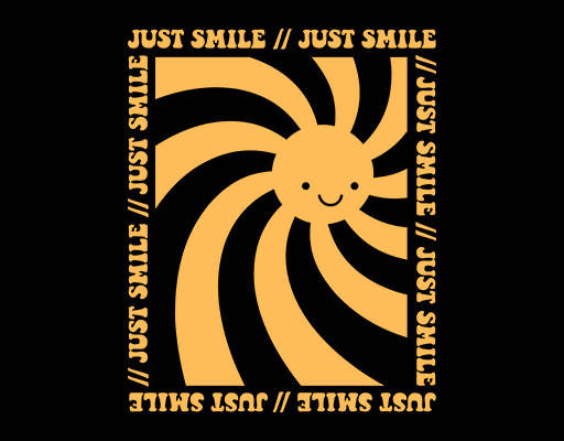 微笑表情图案太阳图案英文字母