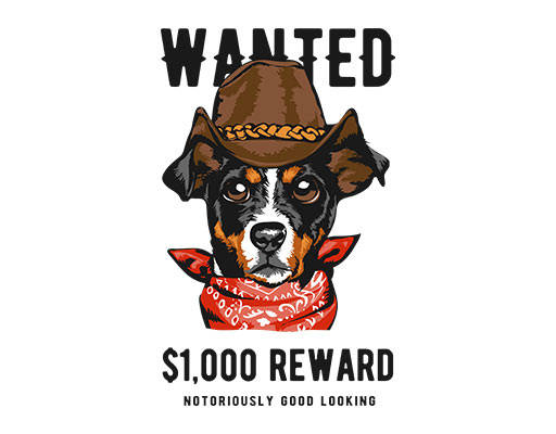 卡通动物头像卡通狗头像牛仔狗戴帽子的狗围巾狗