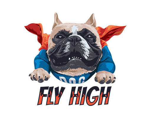 卡通超人狗图案手绘卡通动物超级英雄狗