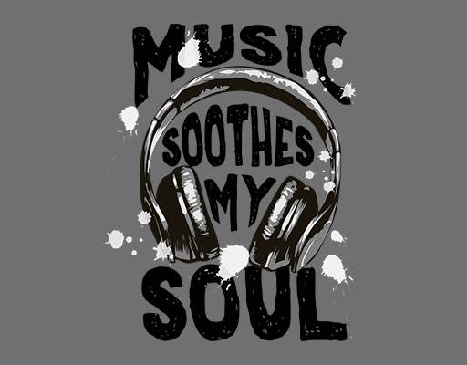 卡通耳机图案手绘耳麦手写英文字母喷溅点