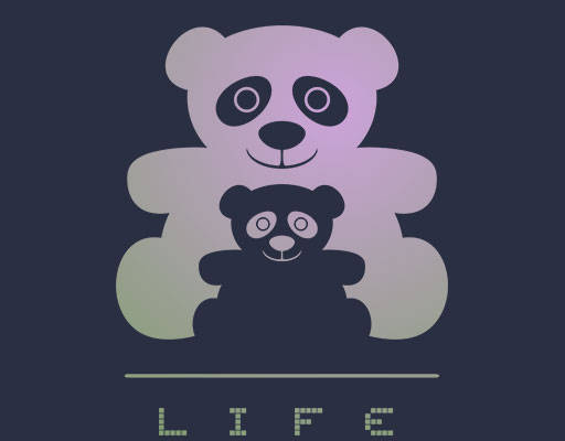 彩色小熊剪影卡通动物简笔卡通熊炫彩熊