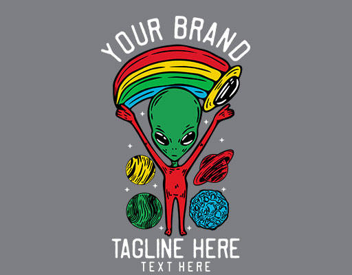 卡通宇航员图案手绘卡通人物卡通外星人星球图案