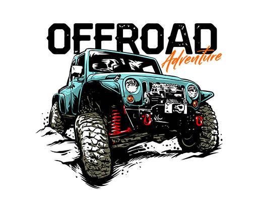 卡通汽车图案手绘卡通吉普车手写英文字母破碎英文字母越野车