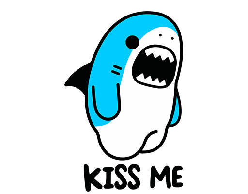 卡通鲨鱼图案手绘鱼简笔鲨鱼卡通动物手写英文字母