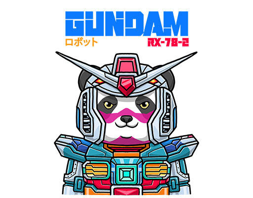 卡通熊猫图案手绘卡通动物机器熊猫卡通动物