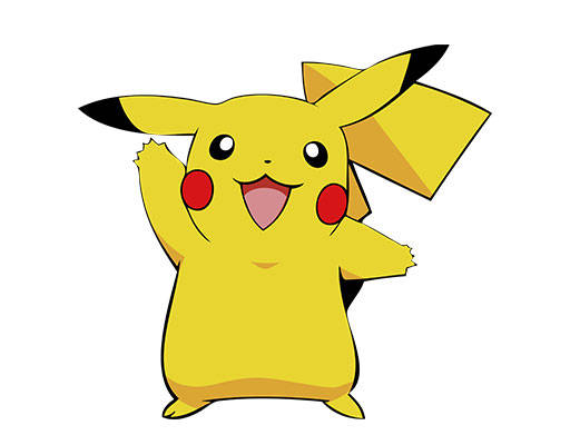 卡通皮卡丘图案手绘卡通动物印花图案皮卡丘动画片图案