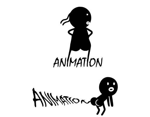 卡通人物图案手绘小童小人手写英文字母图案