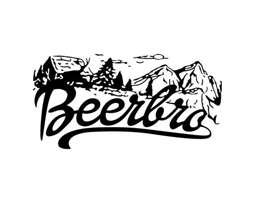 手绘山峰图案手写英文字母简约文字