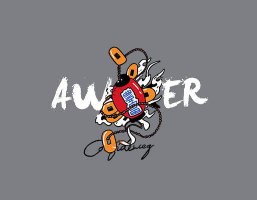 卡通灯笼手写英文字母图案绳子图案钱币图案