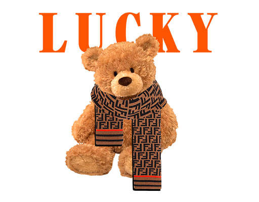 卡通小熊图案手绘卡通毛绒小熊公仔围巾熊