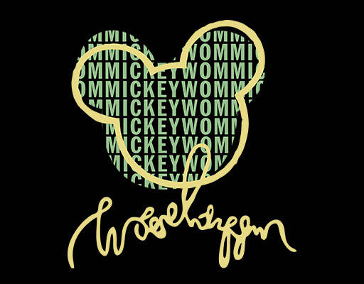 卡通米奇头像米老鼠头像英文字母图案手写英文字母