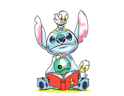 卡通史迪仔图案手绘卡通动物星际宝贝图案手绘卡通鸭子