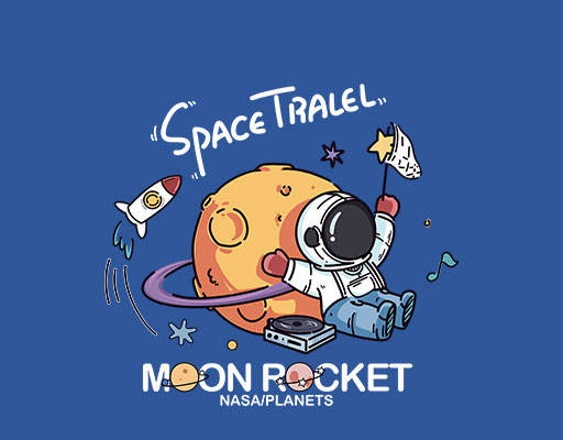 卡通宇航员图案服装印花图案星球火箭图案